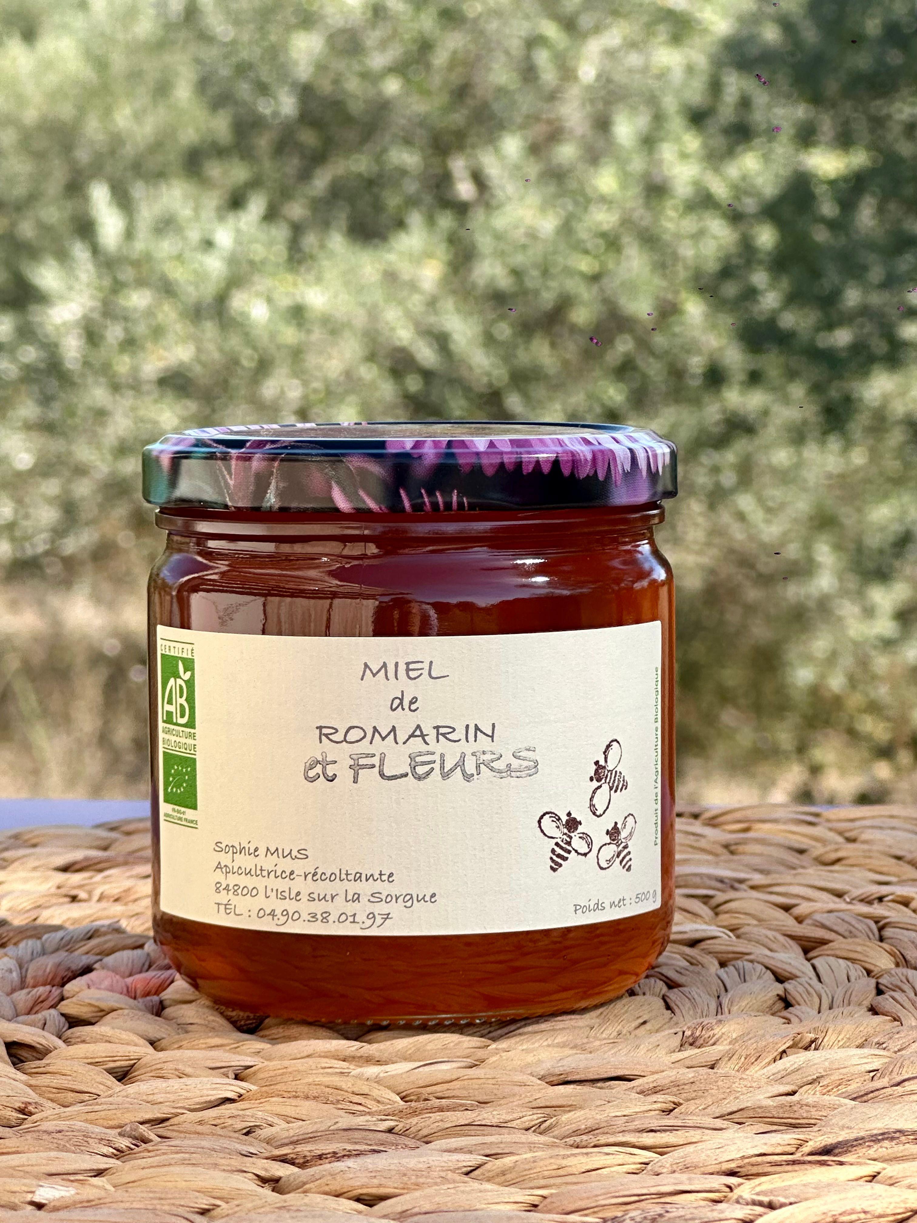 Pot de Miel de Romarin et Fleurs bio Chantemiel, terroir Massif de l'Etoile