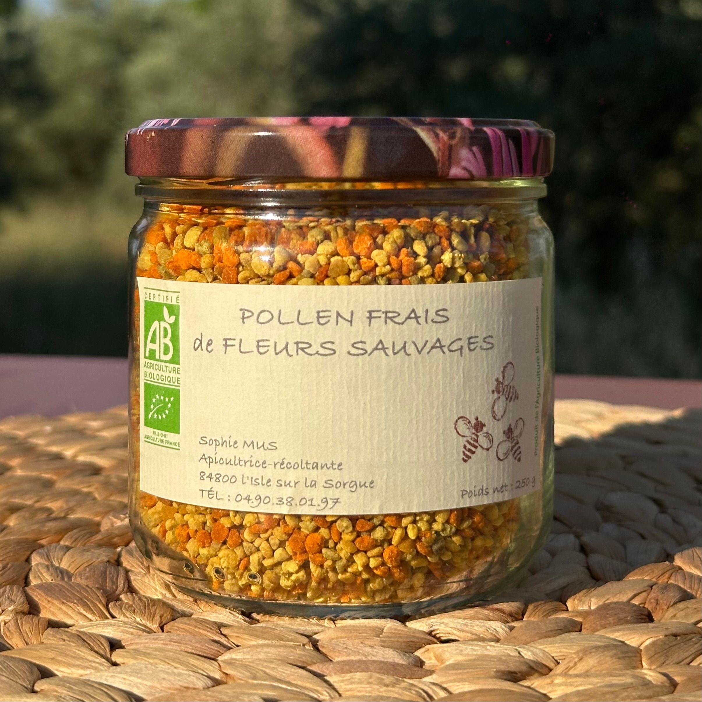 Pot de Pollen Frais de Fleurs Sauvages bio Chantemiel, terroir Luberon